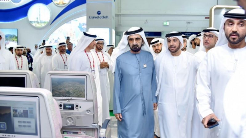 Sheikh Mohammed, And Other Dubai Royals Check Out Emirates' Stand At ATM