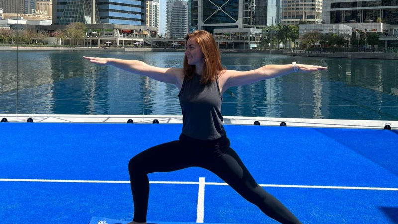Join A Free Yoga Class On JLT’s Floating Pedal Court This Weekend